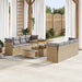 Tuin Sofa Set 11 st 8-Aantal zitplaatsen Beige en Licht Grijs
