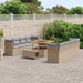 Tuin Sofa Set 11 st 8-Aantal zitplaatsen Beige en Licht Grijs