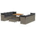 Tuin Sofa Set 11 st 8-Aantal zitplaatsen Grijs poly rattan