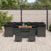 Tuin Sofa Set 10 st 7-Aantal zitplaatsen Zwart poly rattan