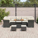 Tuin Sofa Set 10 st 7-Aantal zitplaatsen Zwart en Crème