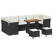 Tuin Sofa Set 10 st 7-Aantal zitplaatsen Zwart en Crème
