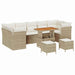 Tuin Sofa Set 10 st 7-Aantal zitplaatsen Beige en Crème