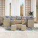 Tuin Sofa Set 10 st 7-Aantal zitplaatsen Beige en Licht Grijs