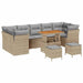 Tuin Sofa Set 10 st 7-Aantal zitplaatsen Beige en Licht Grijs