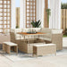 Tuin Sofa Set met kussen met opslag 8 pcs beige en crèmekleurig