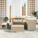 Tuin Sofa Set met kussen met opslag 8 pcs beige en crèmekleurig