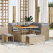 Tuin Sofa Set 8 st 5-Aantal zitplaatsen Beige en Licht Grijs