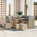 Tuin Sofa Set 8 st 5-Aantal zitplaatsen Beige en Licht Grijs