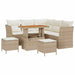 Tuin Sofa Set met kussen met opslag 8 pcs beige en crèmekleurig