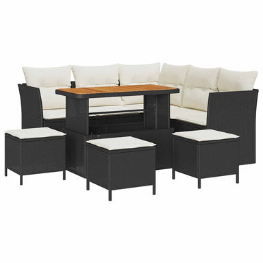 Tuin Sofa Set 9 st 5-Aantal zitplaatsen Zwart en Crème