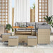 Tuin Sofa Set 9 st 5-Aantal zitplaatsen Beige en Licht Grijs