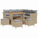 Tuin Sofa Set 9 st 5-Aantal zitplaatsen Beige en Licht Grijs
