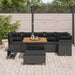 Tuin Sofa Set 9 st 6-Aantal zitplaatsen Zwart