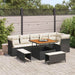Tuin Sofa Set 9 st 6-Aantal zitplaatsen Zwart en crème