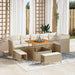 Tuin Sofa Set 9 st 6-Aantal zitplaatsen beige en crèmekleurig