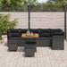 Tuin Sofa Set 9 st 6-Aantal zitplaatsen Zwart