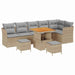 Tuin Sofa Set 9 st 6-Aantal zitplaatsen Beige en Licht Grijs