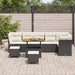 Tuin Sofa Set 9 st 6-Aantal zitplaatsen Zwart en crème