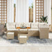 Tuin Sofa Set 9 st 6-Aantal zitplaatsen beige en crèmekleurig