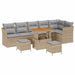 Tuin Sofa Set 9 st 6-Aantal zitplaatsen beige en lichtgrijs