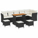Tuin Sofa Set 10 st 6-Aantal zitplaatsen Zwart en crème