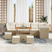 Tuin Sofa Set 10 st 6-Aantal zitplaatsen beige en crèmekleurig