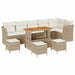 Tuin Sofa Set 10 st 6-Aantal zitplaatsen beige en crèmekleurig