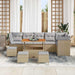 Tuin Sofa Set 10 st 6-Aantal zitplaatsen beige en lichtgrijs
