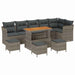 Tuin Sofa Set 10 st 6-Aantal zitplaatsen Grijs