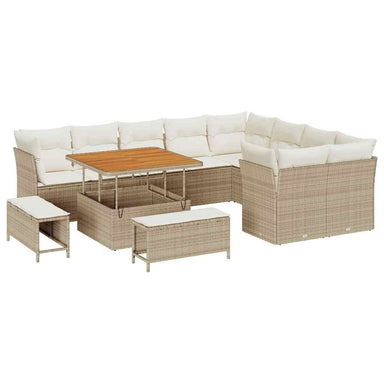 Tuin Sofa Set 12 st 9-Aantal zitplaatsen Beige en Crème