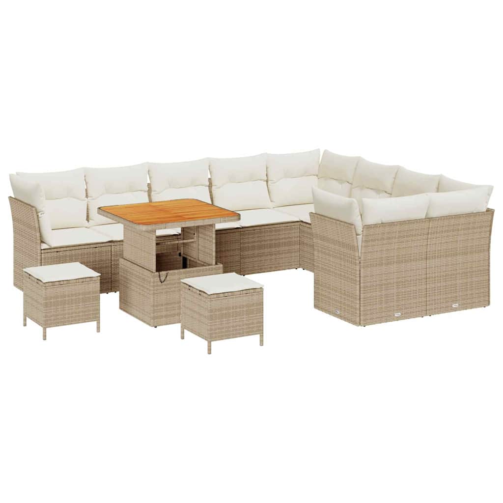 Tuin Sofa Set 12 st 9-Aantal zitplaatsen Beige en Crème
