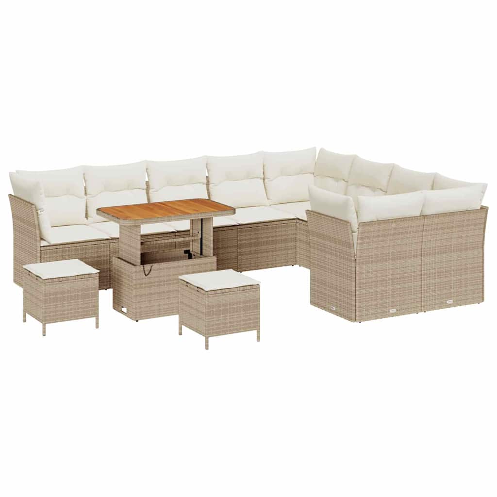 Tuin Sofa Set 12 st 9-Aantal zitplaatsen Beige en Crème