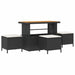 Tuin Sofa Set 13 st 9-Aantal zitplaatsen Zwart en Crème