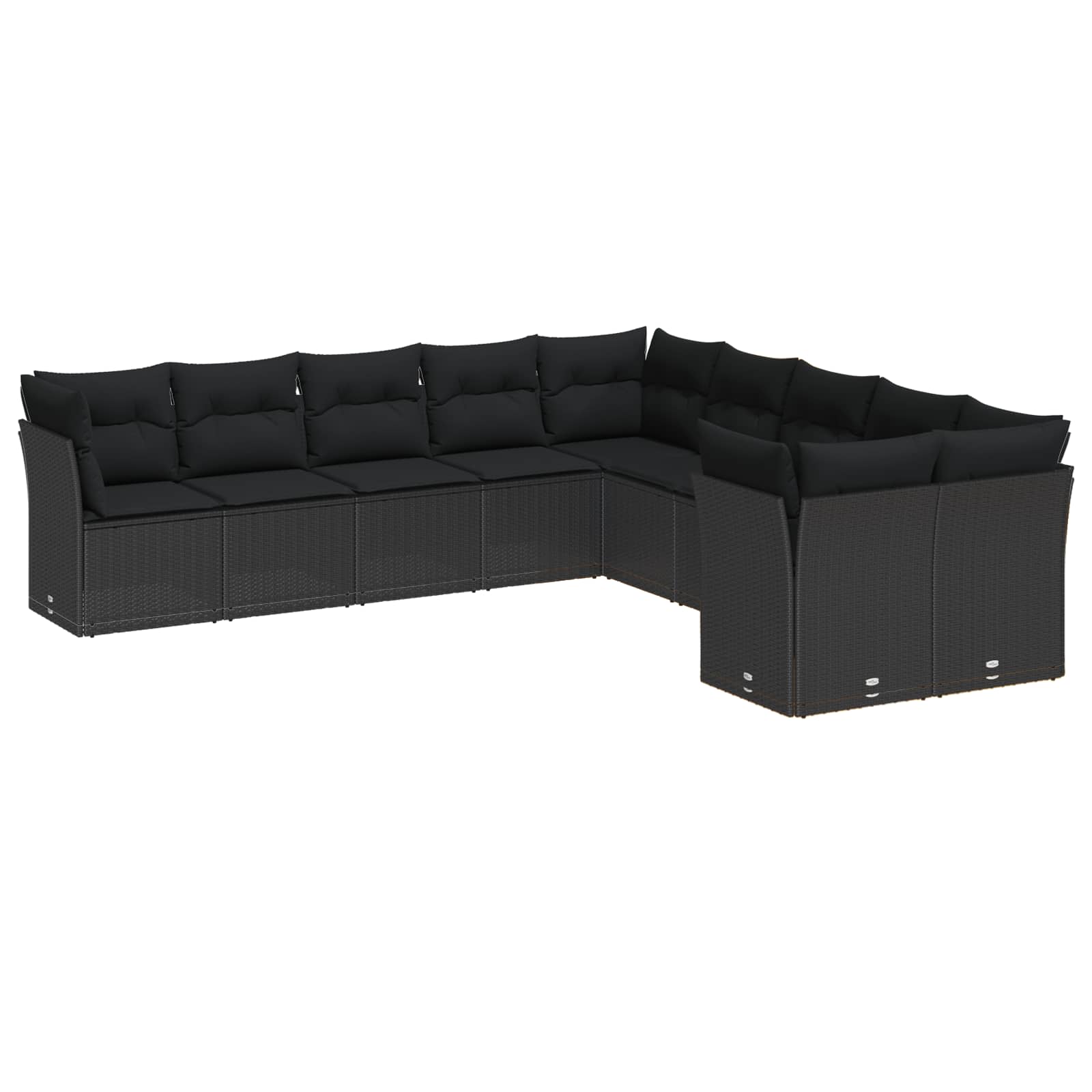 Tuin Sofa Set 13 st Zwart poly rattan