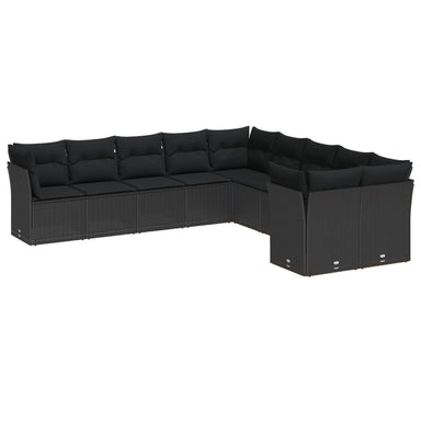 Tuin Sofa Set 13 st Zwart poly rattan