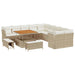 Tuin Sofa Set 13 st Beige en Crème poly rattan