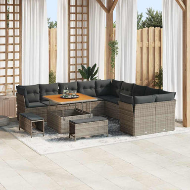 Tuin Sofa Set 13 st Grijs poly rattan