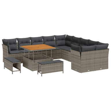 Tuin Sofa Set 13 st Grijs poly rattan