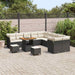 Tuin Sofa Set 13 st Zwart en Crème poly rattan