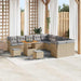 Tuin Sofa Set 13 st Beige en Licht Grijs poly rattan