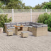 Tuin Sofa Set 13 st Beige en Licht Grijs poly rattan
