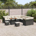 Tuin Sofa Set 13 st Zwart en Crème poly rattan