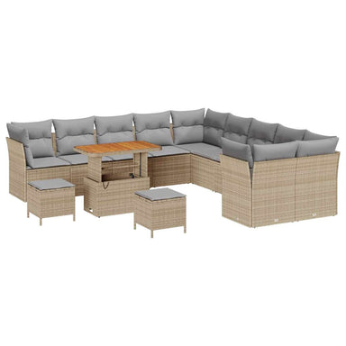 Tuin Sofa Set 13 st 12-Aantal zitplaatsen Beige en Licht Grijs