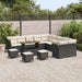 Tuin Sofa Set 14 st Zwart en Crème poly rattan