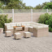 Tuin Sofa Set 14 st Beige en Crème poly rattan