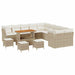 Tuin Sofa Set 14 st Beige en Crème poly rattan