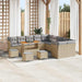 Tuin Sofa Set 14 st Beige en Licht Grijs poly rattan