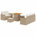 Tuin Sofa Set 8 st 5-Aantal zitplaatsen Beige en Crème