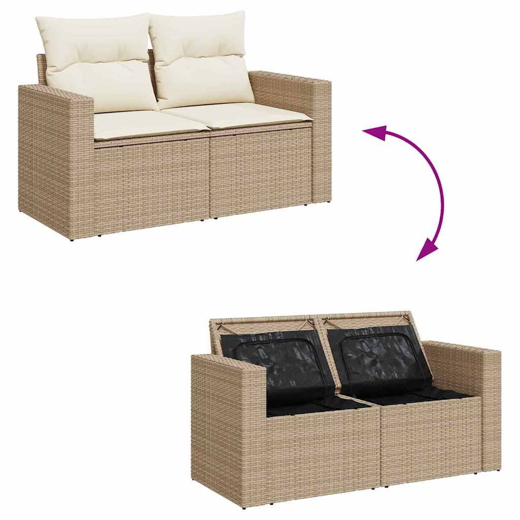 Tuin Sofa Set 8 st 5-Aantal zitplaatsen Beige en Crème